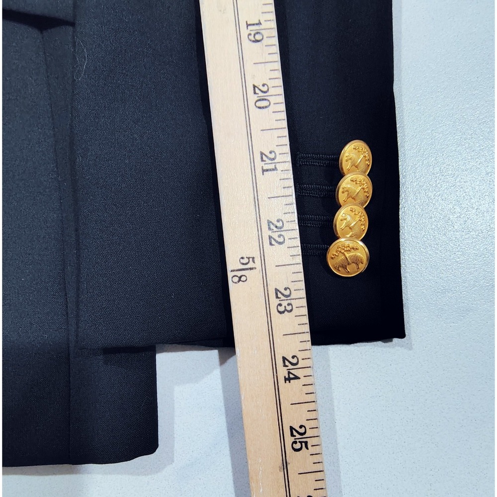 Brooks Brothers Blazer Women Navy Sz 6 Wool Loro Piana Gold Buttons Jacket - Picture 11 of 14